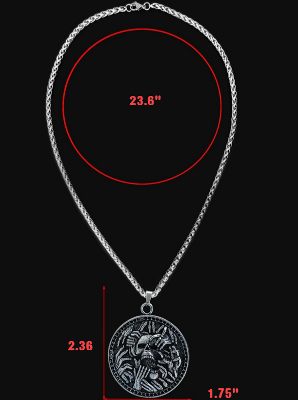 Creepy Hands Grabbing Skull Necklace