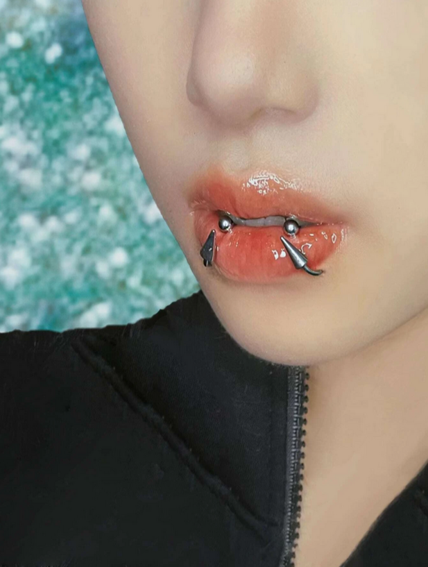 Spiked Pierced Lip Ring (3pcs)