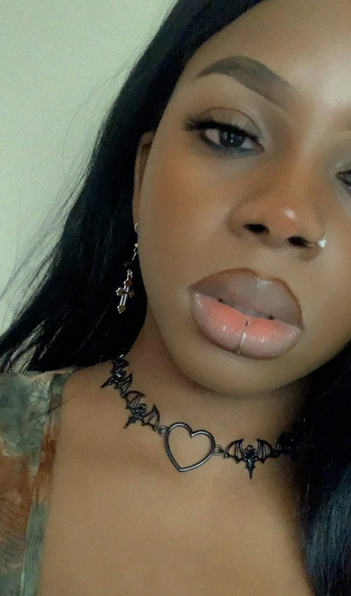 Goth Vampire Bat Heart Necklace