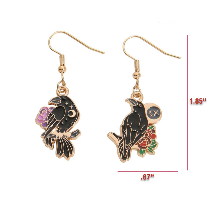 Witchy Raven Dangle Earrings