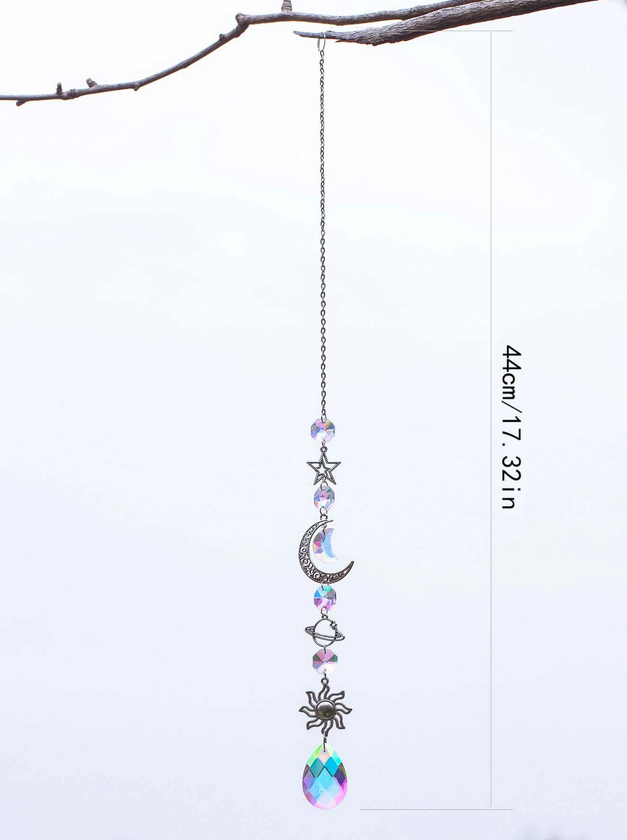 Celestial Sun Crescent Moon Star Hanging  Prism