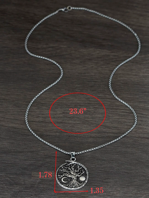 Serpent Witchy Tree With Crescent Sun Necklace