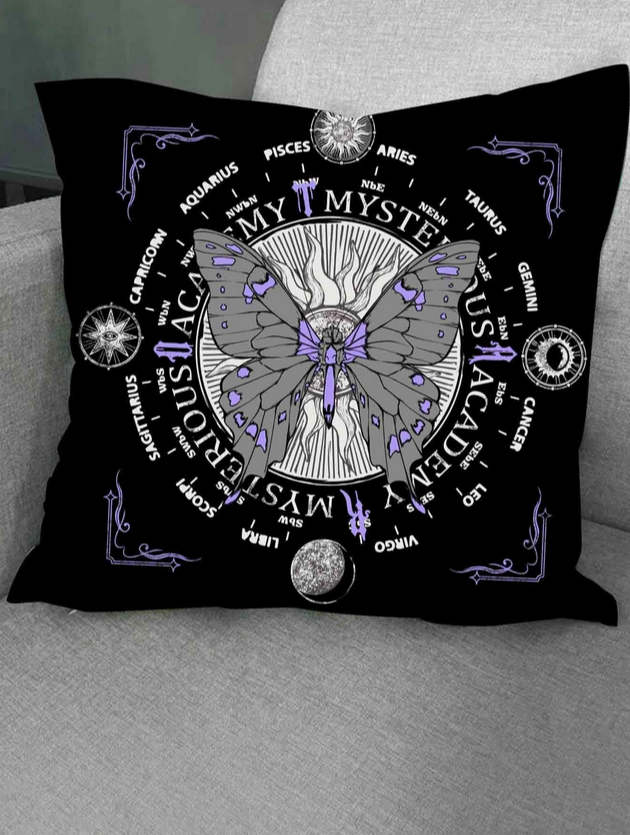 Wicca Moth Horoscope Pillow Case (without pillow) 18 x 18