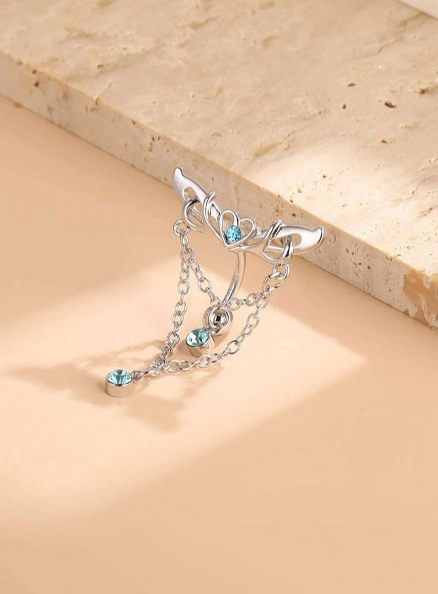 Angel Wings Naval Belly Ring (Gold or Silver)