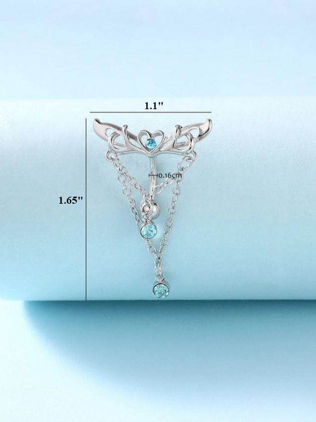 Angel Wings Naval Belly Ring (Gold or Silver)