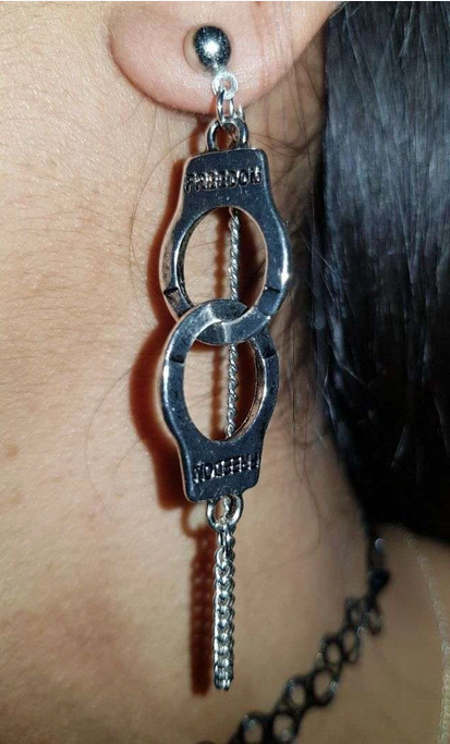 Freedom Handcuff Dangle Statement Earrings