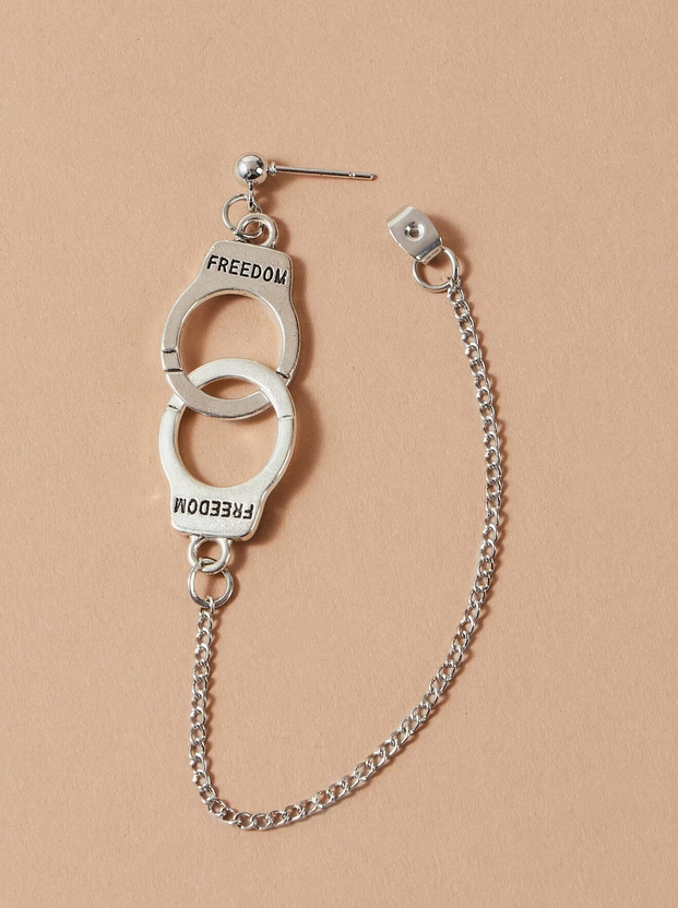 Freedom Handcuff Dangle Statement Earrings