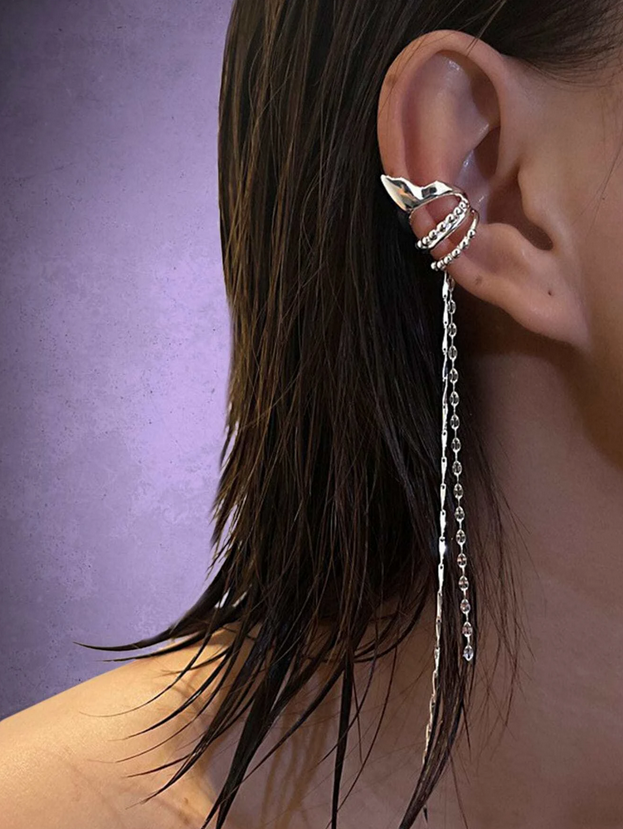 Goth Long Dangle Ear Cuff (1 pc)