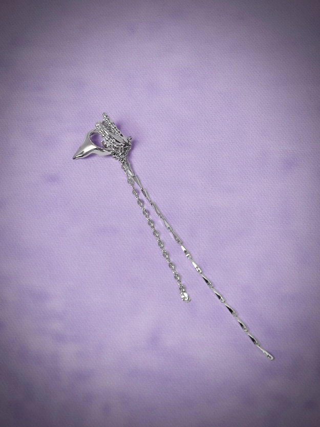Goth Long Dangle Ear Cuff (1 pc)