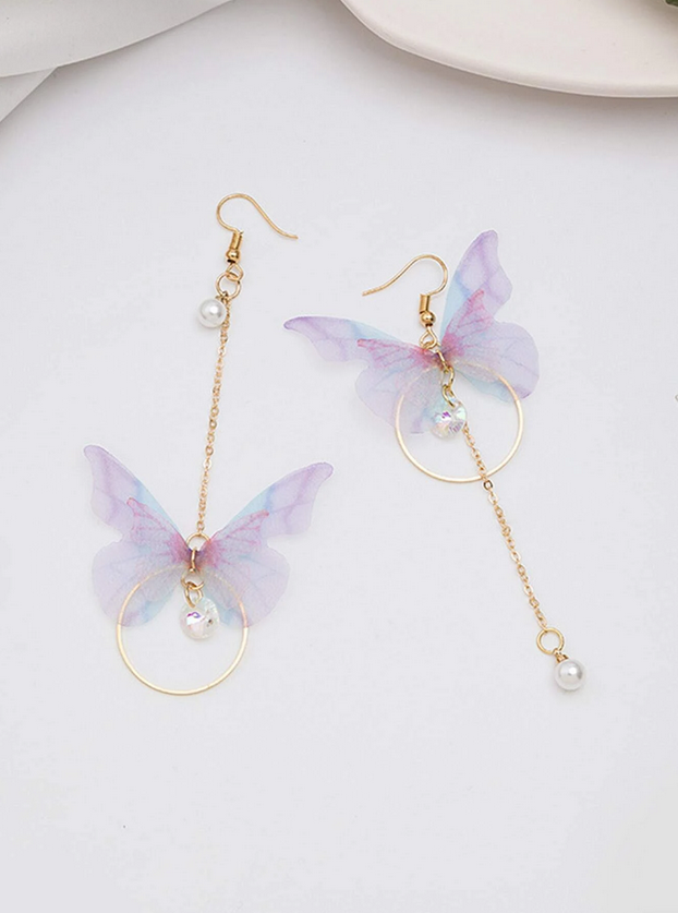 Fairy Butterfly Long Dangle Earring