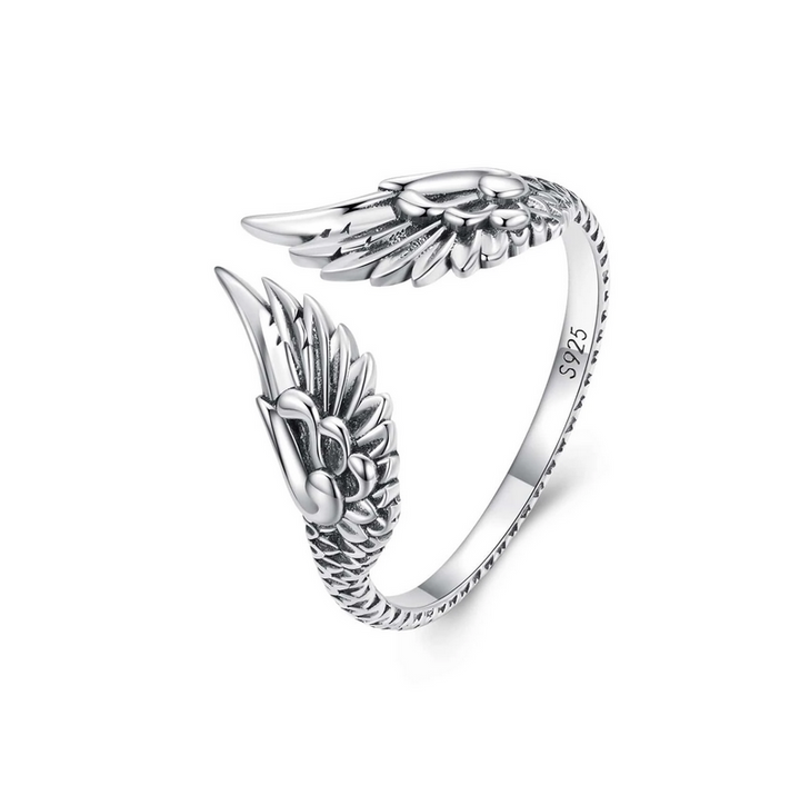 Archangel Wings Adjustable Sterling Silver Ring