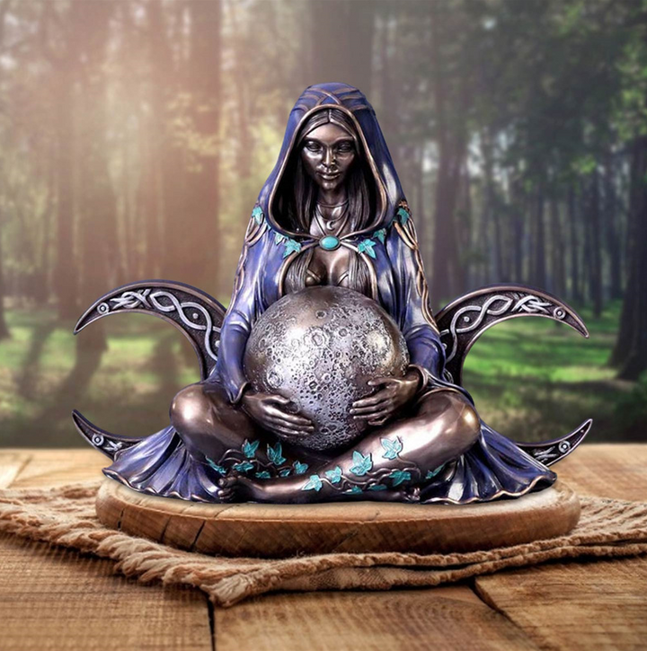 Mother Earth Crescent Moon Resin Figure