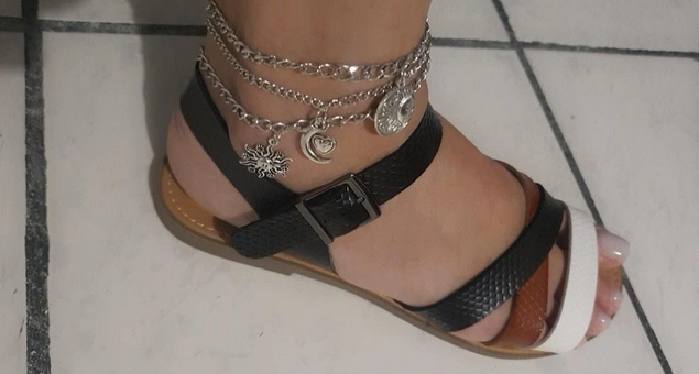 Wicca Heart, Moon & Sun Anklet 3pcs