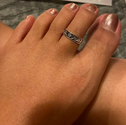 Wicca Crescent Moon Sun Burst Toe Ring (Cuff)