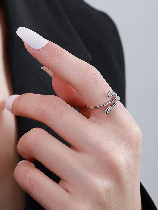 Serpent Sterling Silver Adjustable Ring