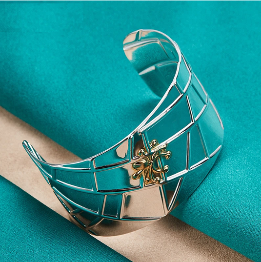 Sterling Silver 925 Wide Spider Bangle