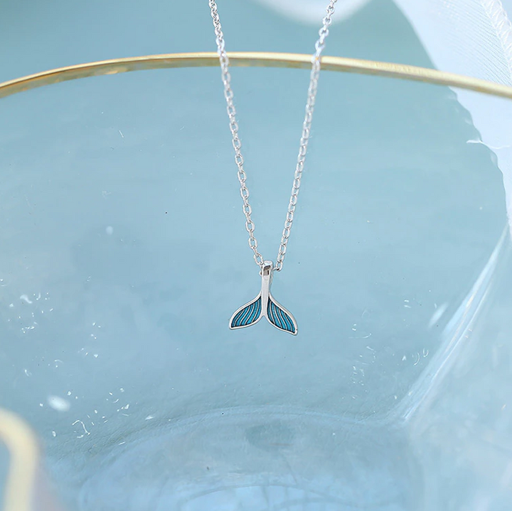 Blue Sterling Silver Mermaid Tail Anklet