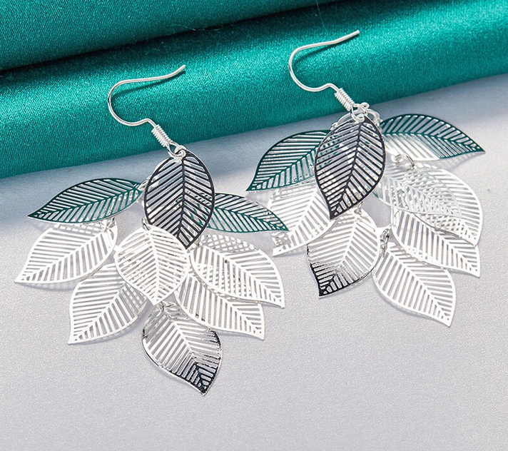 Gentle Leaves Drop Earrings - Sterling Silver