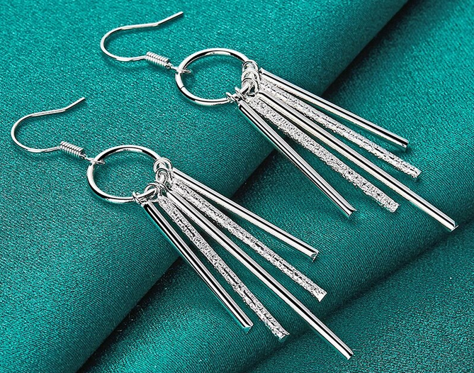 Tassel Sterling Silver Drop Earrings