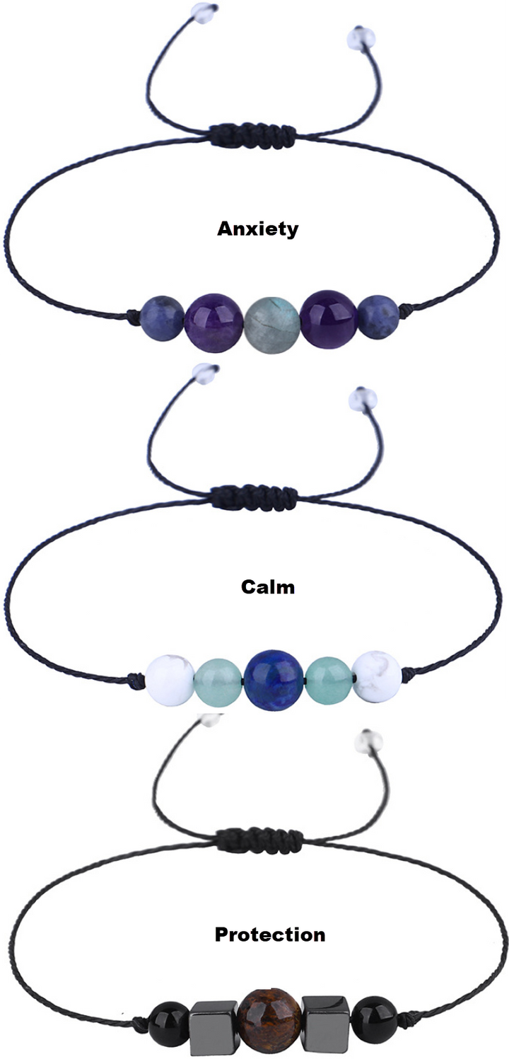 Anxiety, Calm or Protection Bracelet - Natural Stone