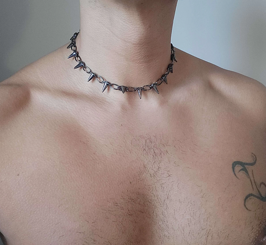 Spiked Dog Chain Necklace