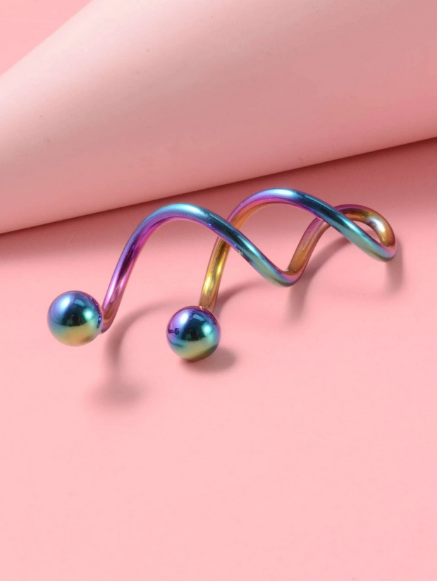 Multicolored Spiral Naval Belly Ring
