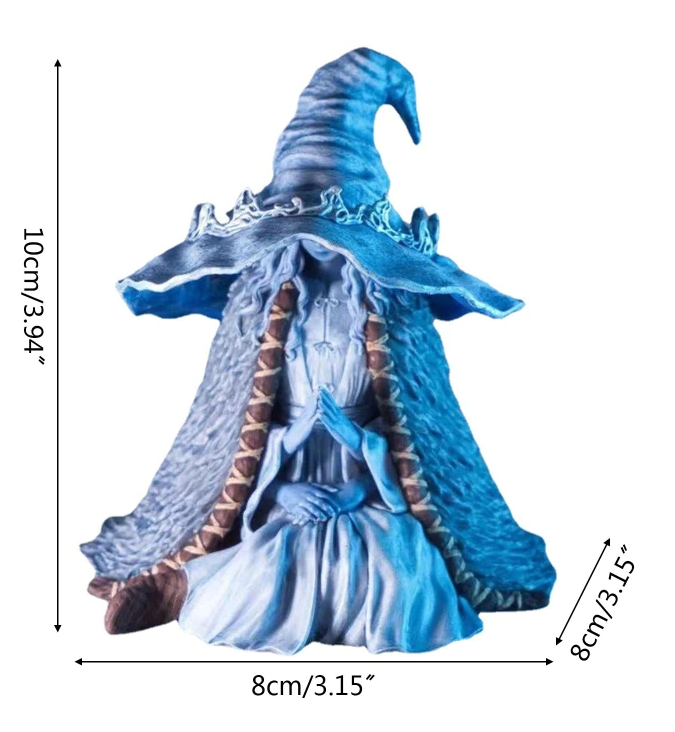 Mysterious Witch Statue with Removable Hat Resin Figure