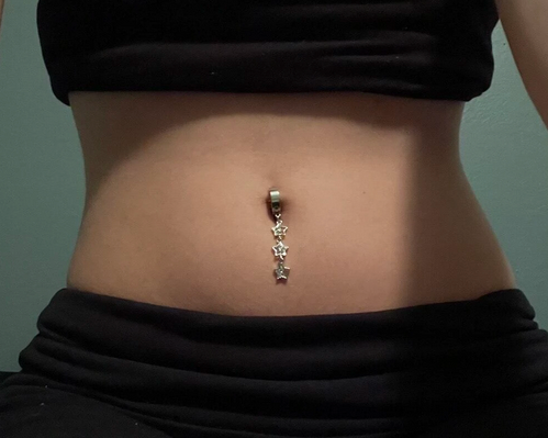 Faux Dangle Stars Naval Belly Ring