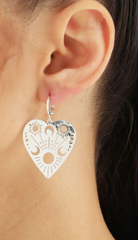 Wiccan Sun Moon Ouija Board Pointer Earrings (Gold or Silver)