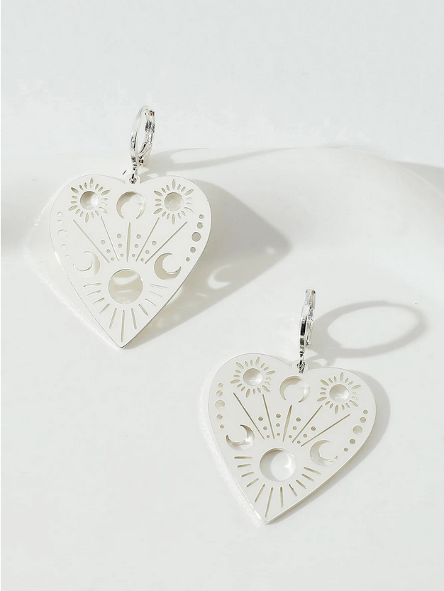 Wiccan Sun Moon Ouija Board Pointer Earrings (Gold or Silver)