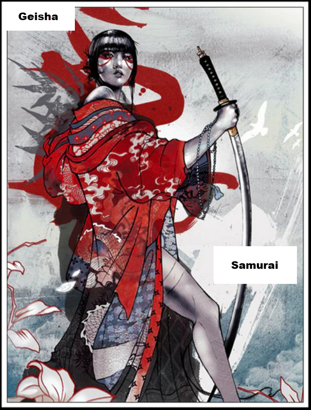 Cherry Blossom Geisha Warrior Diamond Dot Painting Kit