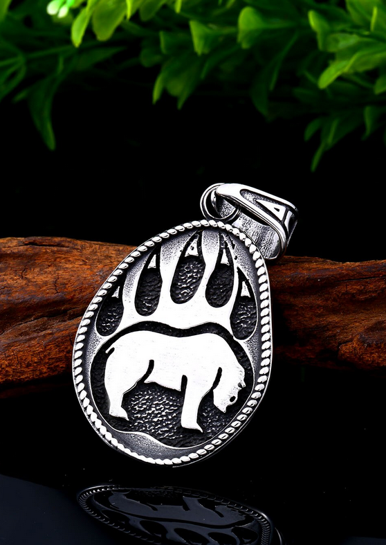 Norse Viking Bjørn Bear Double Sided Amulet Necklace