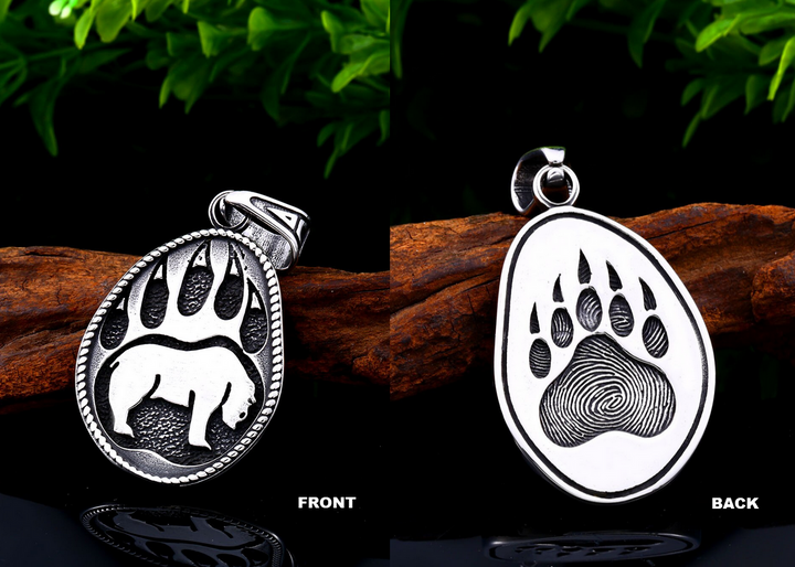 Norse Viking Bjørn Bear Double Sided Amulet Necklace