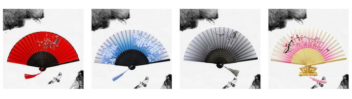 Oriental Silk Decorative Hand Fan (4 Styles)