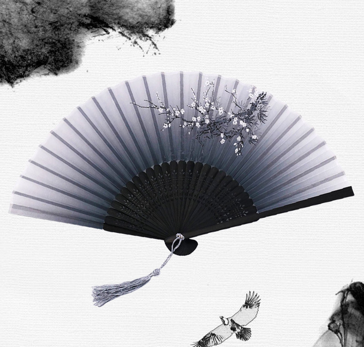 Oriental Silk Decorative Hand Fan (4 Styles)