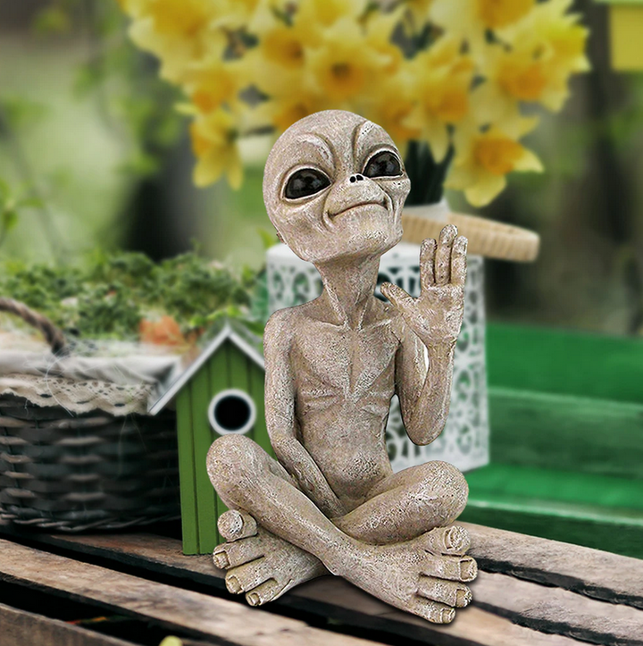 Waving Resin Alien Figurine