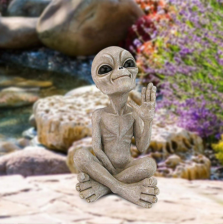Waving Resin Alien Figurine