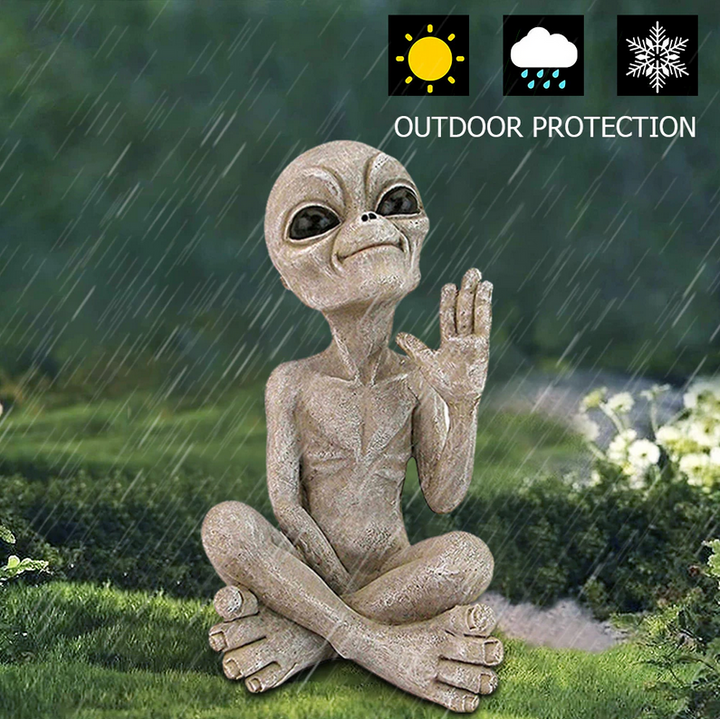 Waving Resin Alien Figurine