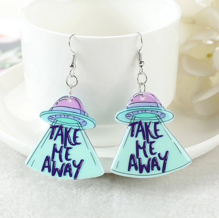 Acrylic Alien UFO Earrings (2 Styles)