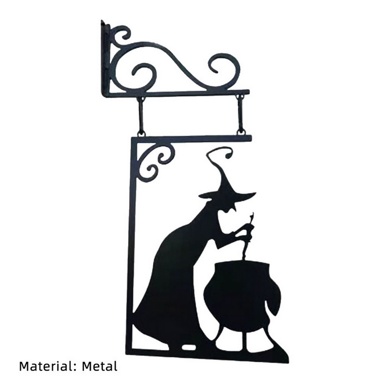 Metal Witches Brew Silhouette Hanging Sign