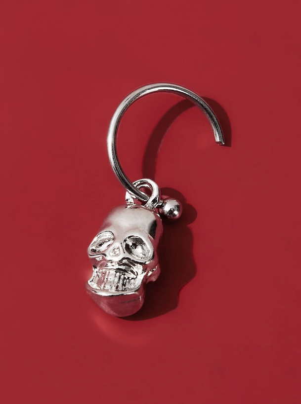 Grunge Punk Skull Labret Lip Ring