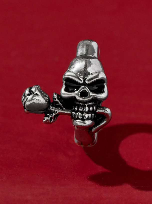 Skull With Rose Earring (1ea.)