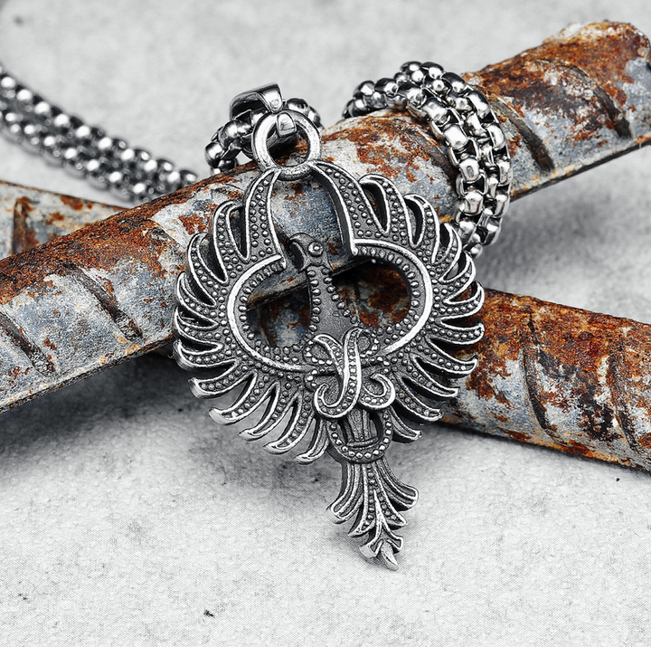 Rustic Phoenix Stainless Steel Necklace