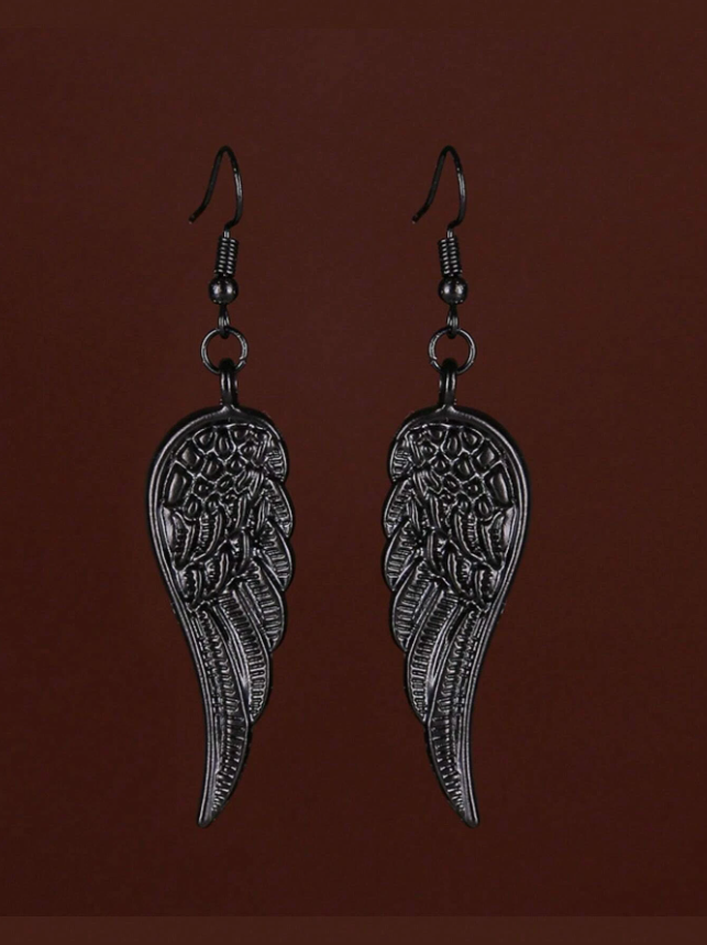 Gothic Dark Angel Wings Drop Earrings
