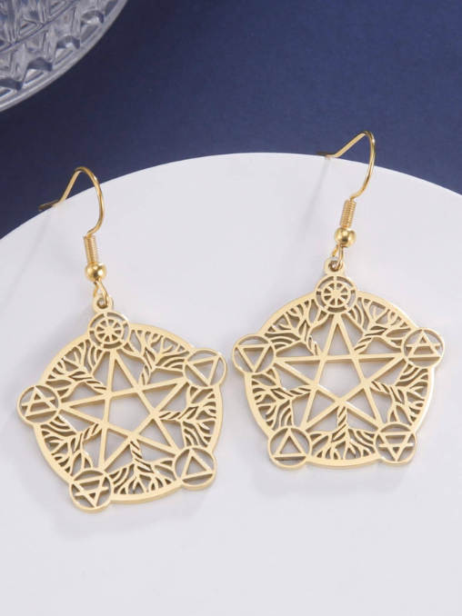 Wicca Pentagram SS Drop Earrings