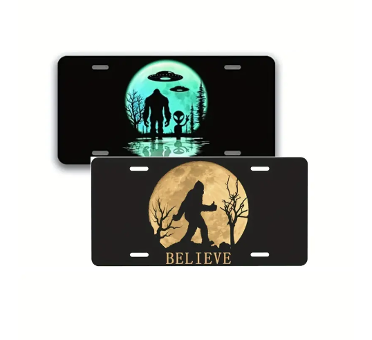Bigfoot Believe or Alien With Bigfoot License Plate