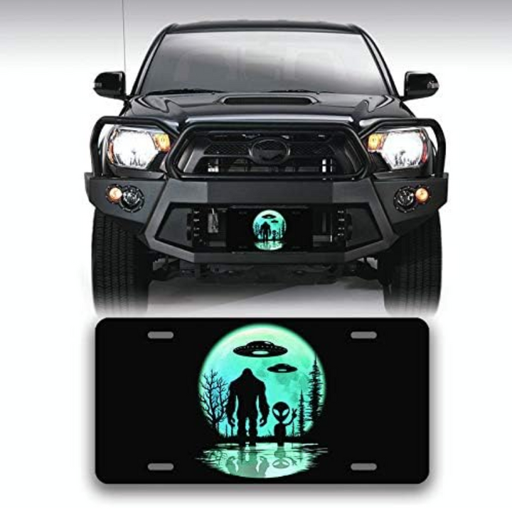 Bigfoot Believe or Alien With Bigfoot License Plate
