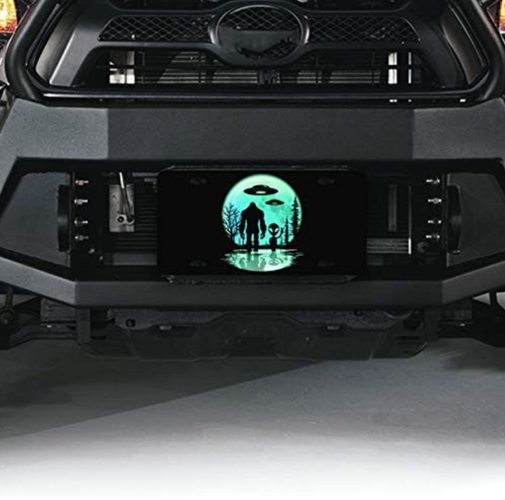 Bigfoot Believe or Alien With Bigfoot License Plate