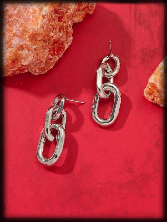 Grunge Punk Chain Drop Earrings