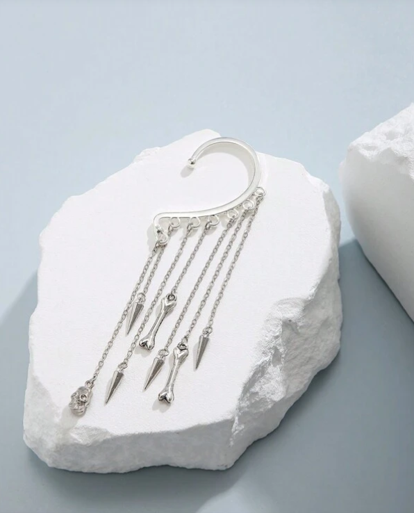 Gothic Skull & Skeleton Ear Wrap